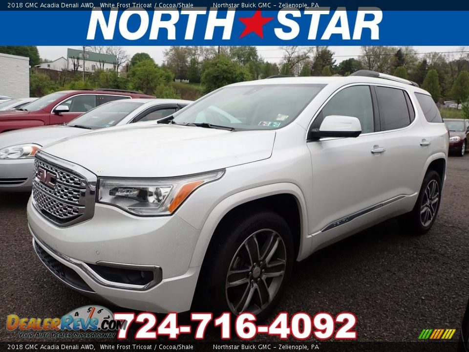 2018 GMC Acadia Denali AWD White Frost Tricoat / Cocoa/Shale Photo #1