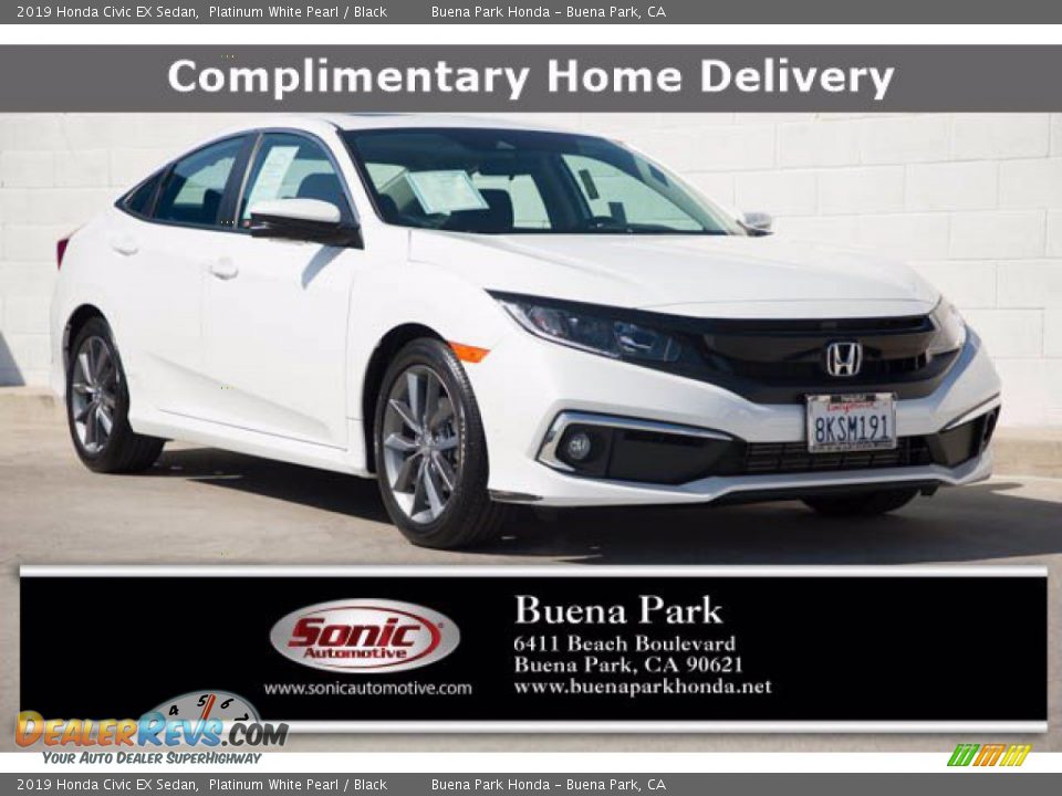 2019 Honda Civic EX Sedan Platinum White Pearl / Black Photo #1