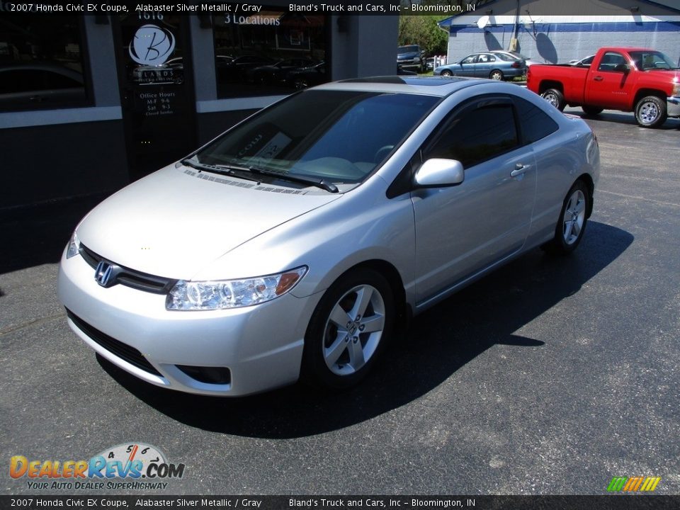 2007 Honda Civic EX Coupe Alabaster Silver Metallic / Gray Photo #2