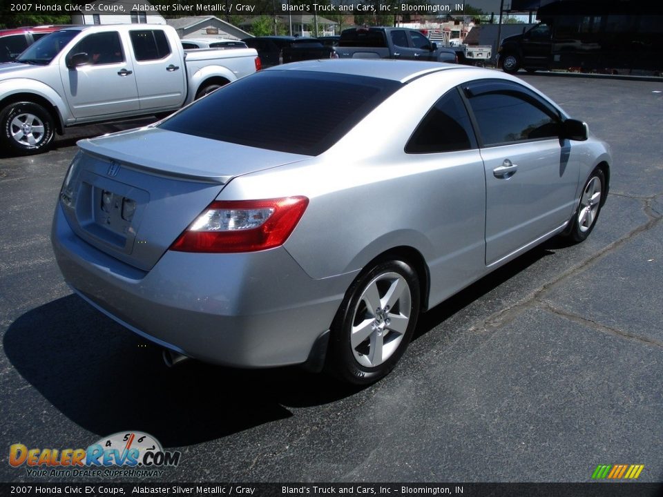 2007 Honda Civic EX Coupe Alabaster Silver Metallic / Gray Photo #4