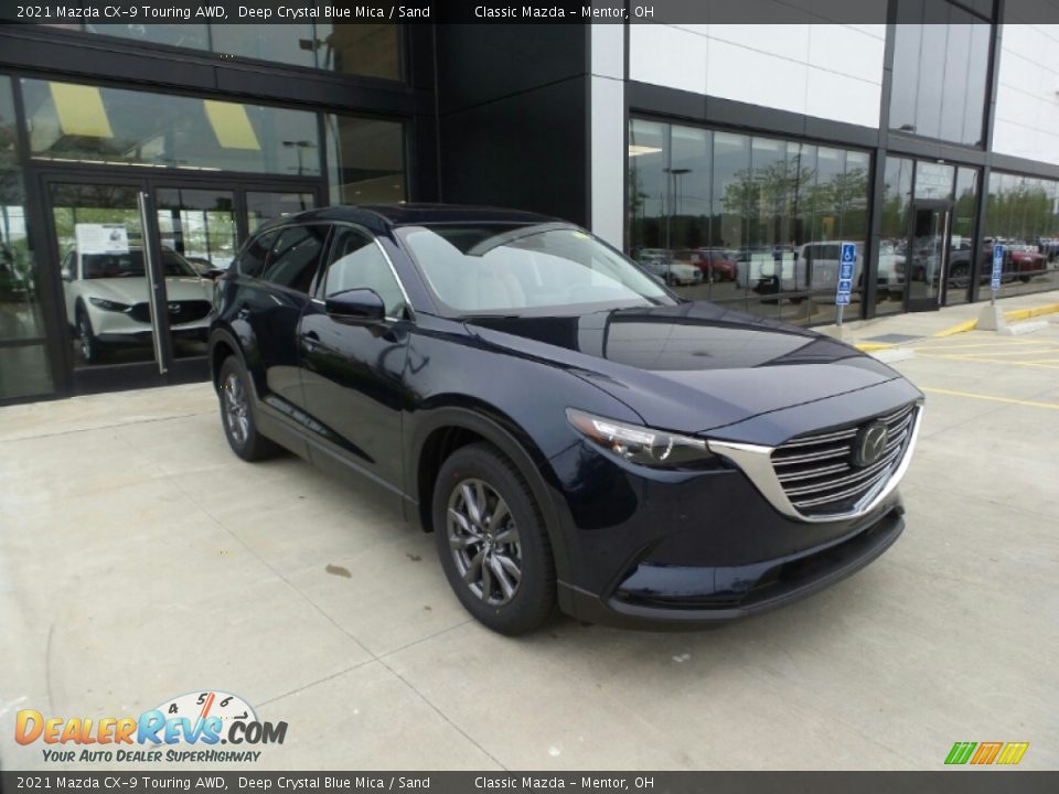 2021 Mazda CX-9 Touring AWD Deep Crystal Blue Mica / Sand Photo #1