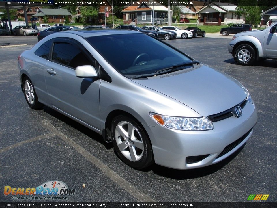 2007 Honda Civic EX Coupe Alabaster Silver Metallic / Gray Photo #5