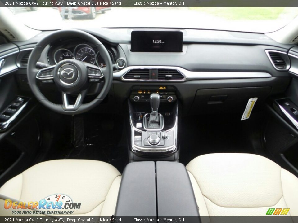 2021 Mazda CX-9 Touring AWD Deep Crystal Blue Mica / Sand Photo #3