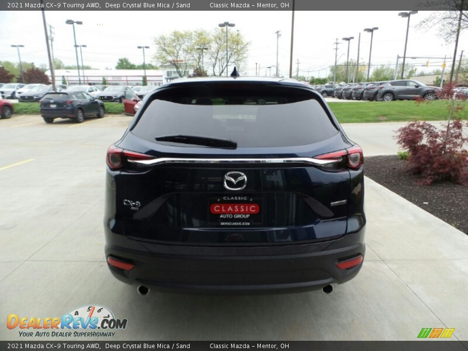 2021 Mazda CX-9 Touring AWD Deep Crystal Blue Mica / Sand Photo #5
