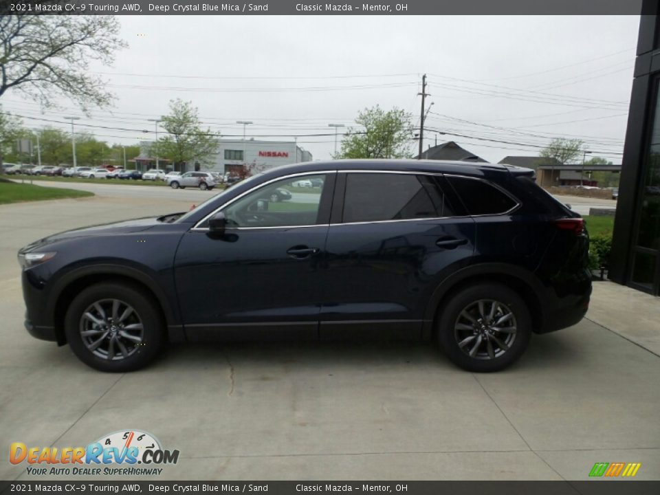 2021 Mazda CX-9 Touring AWD Deep Crystal Blue Mica / Sand Photo #6