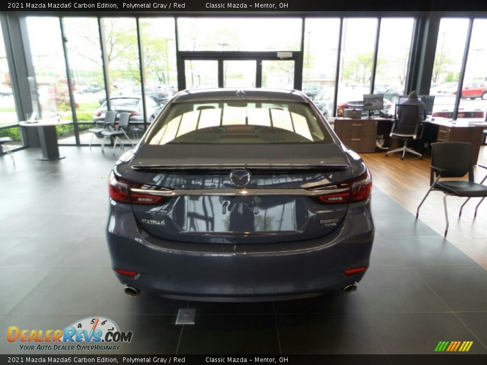 2021 Mazda Mazda6 Carbon Edition Polymetal Gray / Red Photo #5