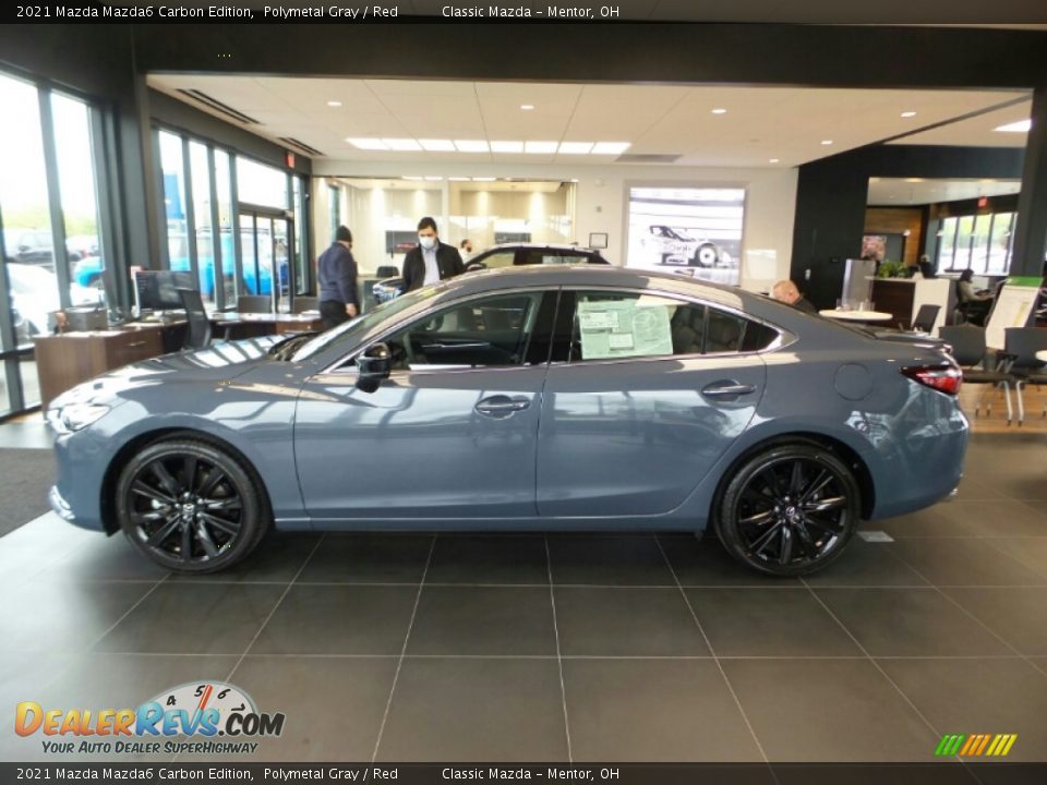 2021 Mazda Mazda6 Carbon Edition Polymetal Gray / Red Photo #6