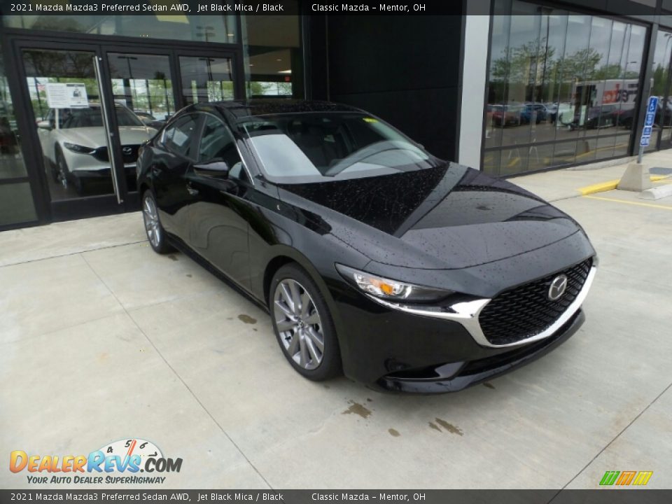 2021 Mazda Mazda3 Preferred Sedan AWD Jet Black Mica / Black Photo #1