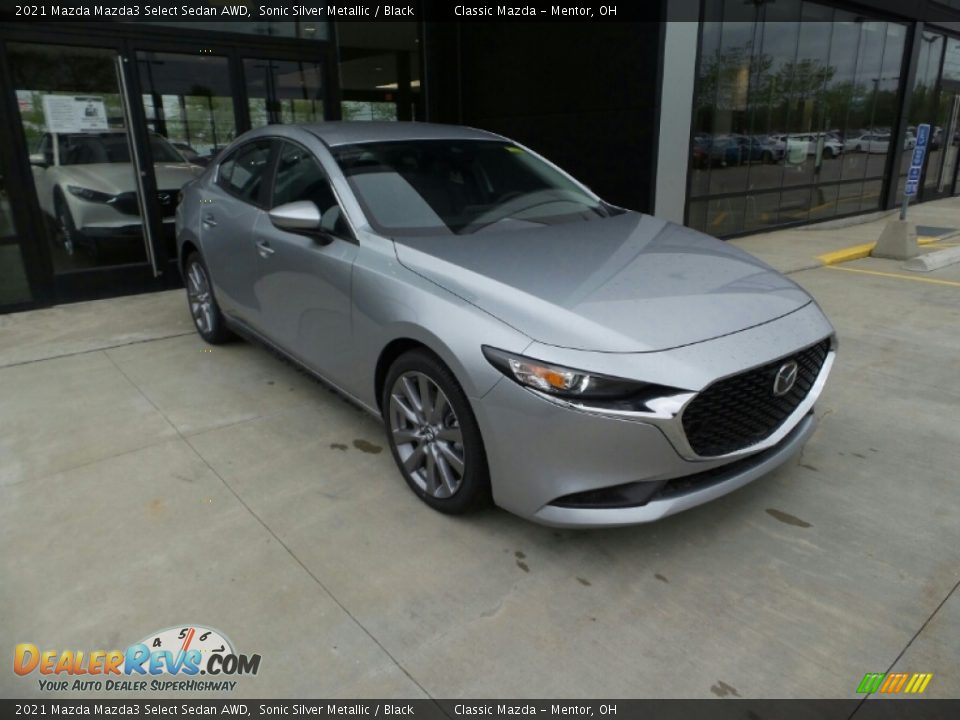 2021 Mazda Mazda3 Select Sedan AWD Sonic Silver Metallic / Black Photo #1
