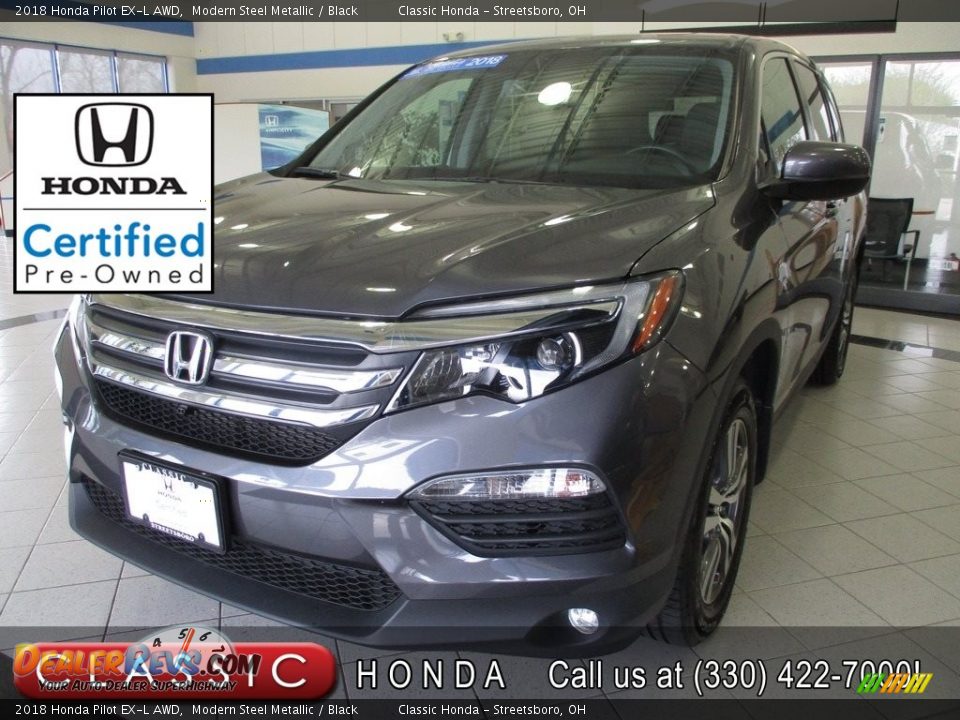 2018 Honda Pilot EX-L AWD Modern Steel Metallic / Black Photo #1