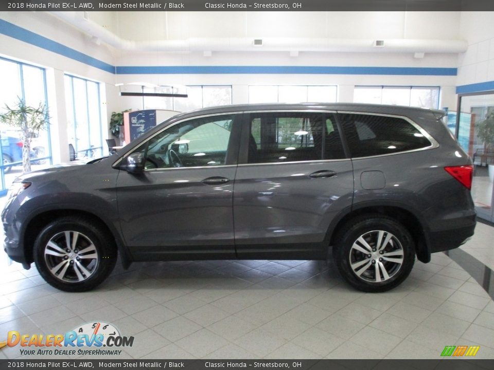 2018 Honda Pilot EX-L AWD Modern Steel Metallic / Black Photo #10