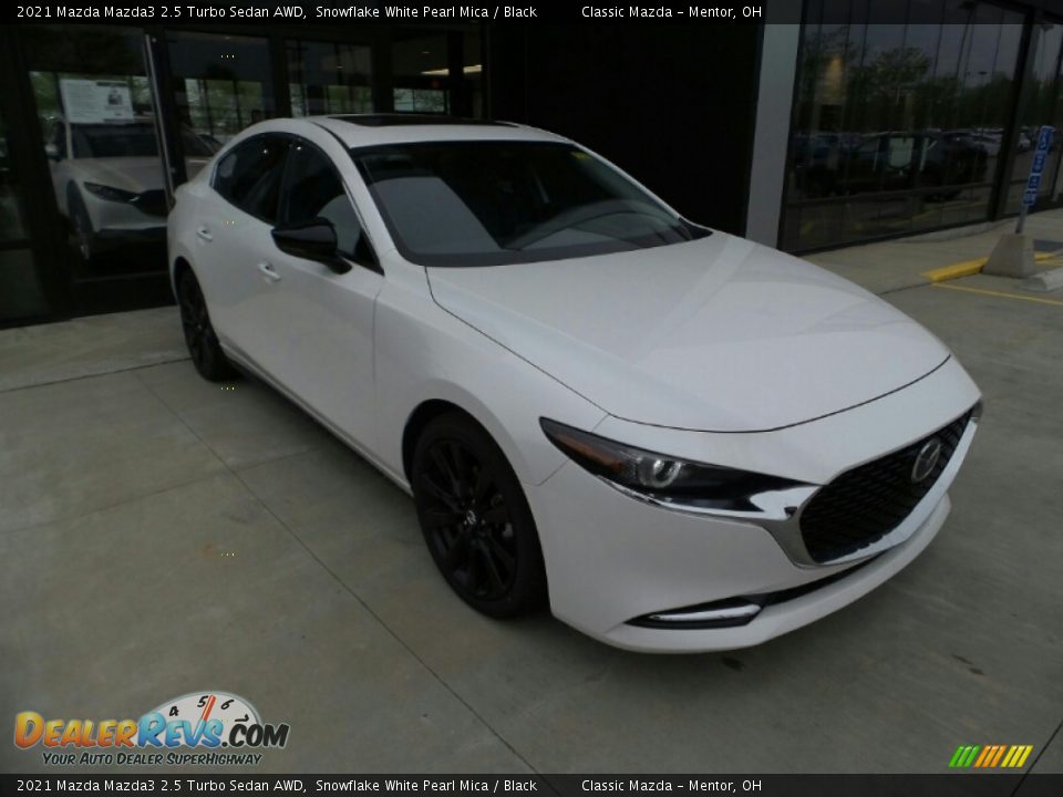 2021 Mazda Mazda3 2.5 Turbo Sedan AWD Snowflake White Pearl Mica / Black Photo #1