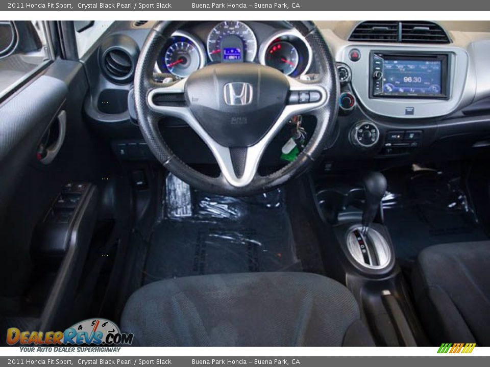 2011 Honda Fit Sport Crystal Black Pearl / Sport Black Photo #5