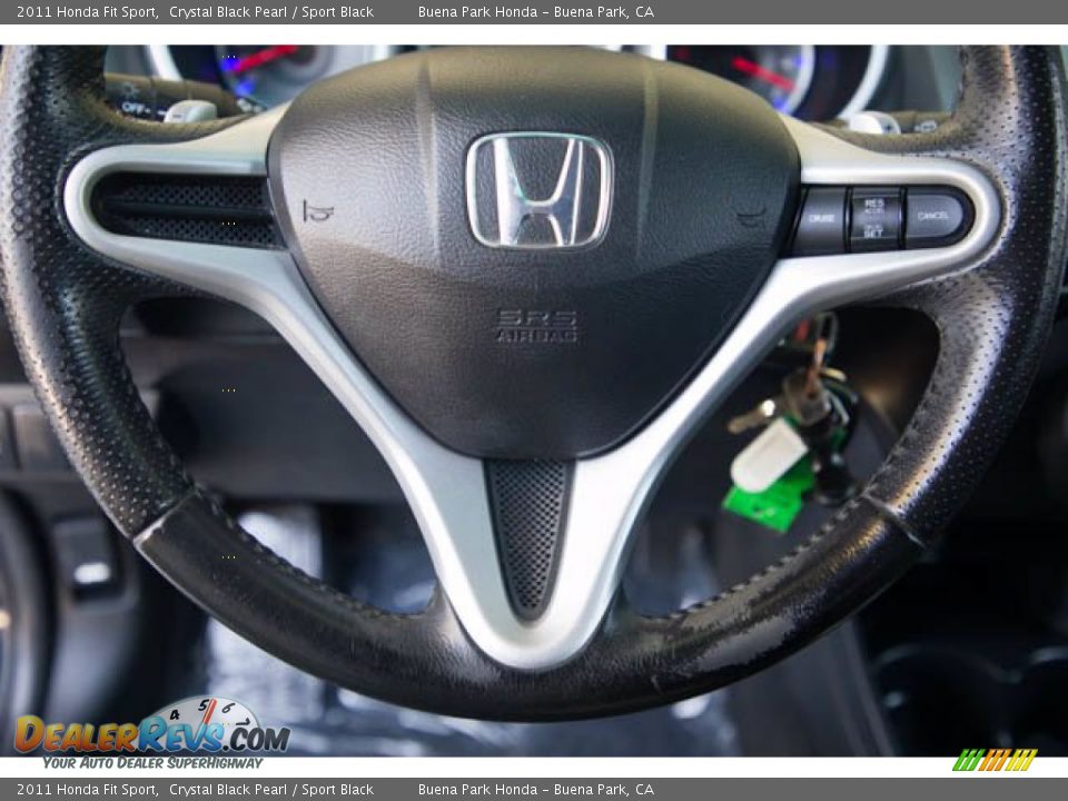 2011 Honda Fit Sport Crystal Black Pearl / Sport Black Photo #13