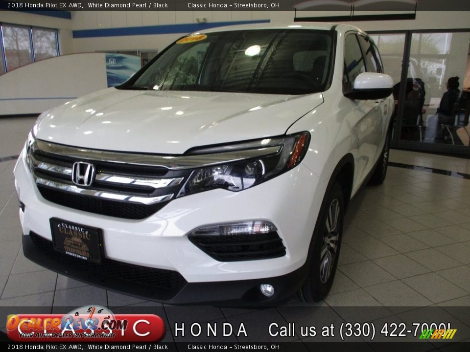 2018 Honda Pilot EX AWD White Diamond Pearl / Black Photo #1