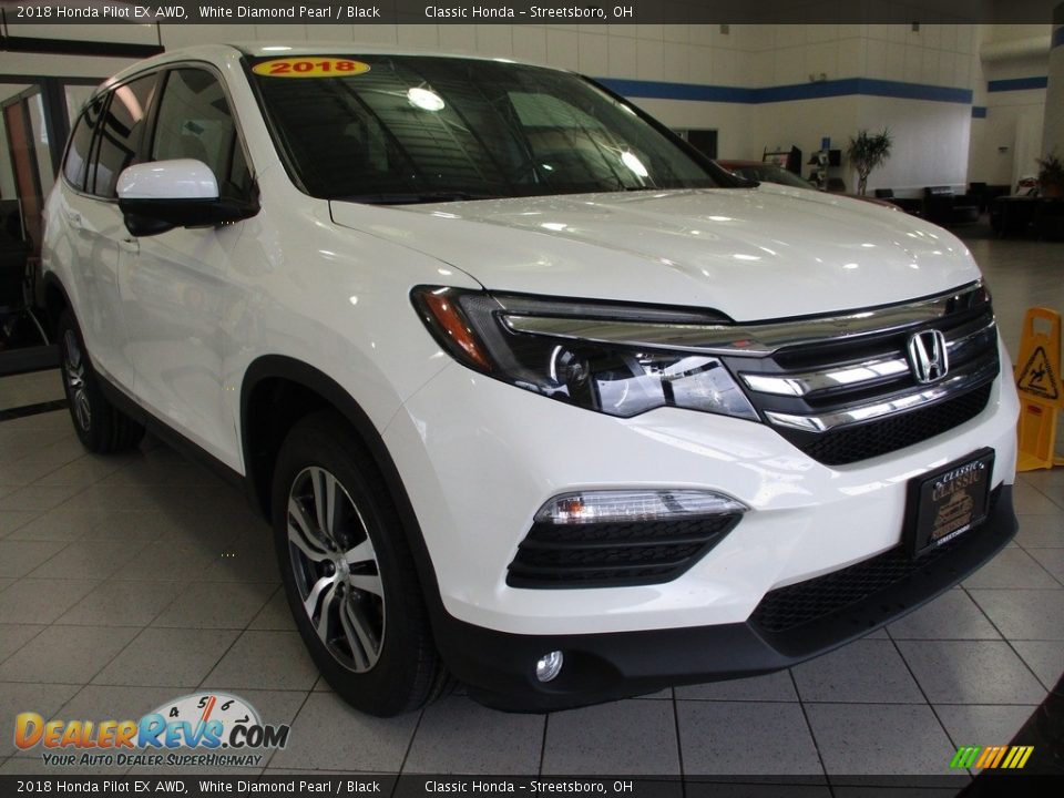 2018 Honda Pilot EX AWD White Diamond Pearl / Black Photo #3