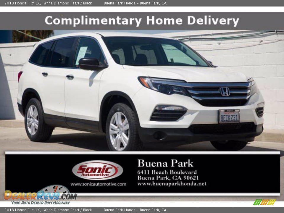 2018 Honda Pilot LX White Diamond Pearl / Black Photo #1