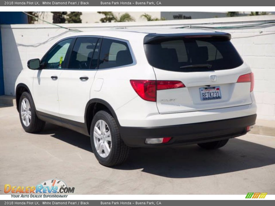 2018 Honda Pilot LX White Diamond Pearl / Black Photo #2