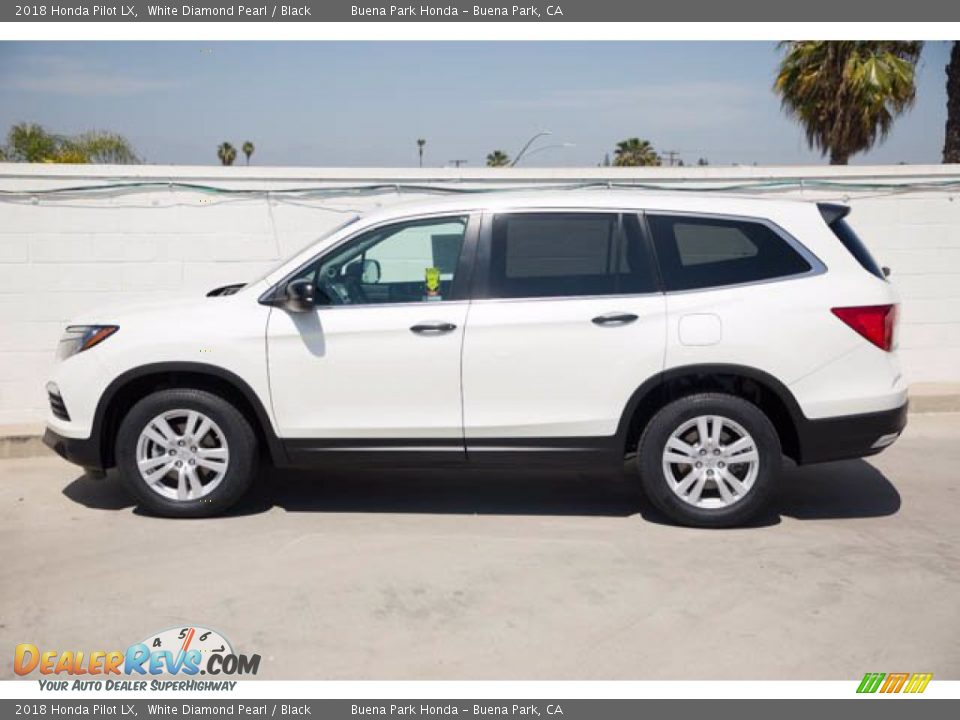 2018 Honda Pilot LX White Diamond Pearl / Black Photo #8