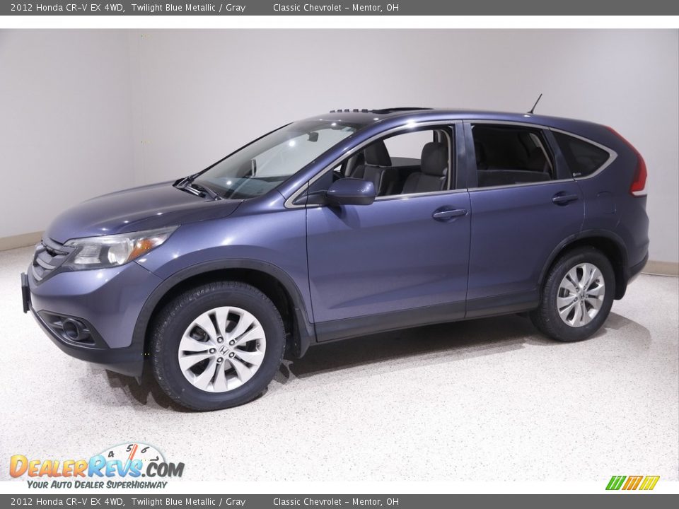 2012 Honda CR-V EX 4WD Twilight Blue Metallic / Gray Photo #3