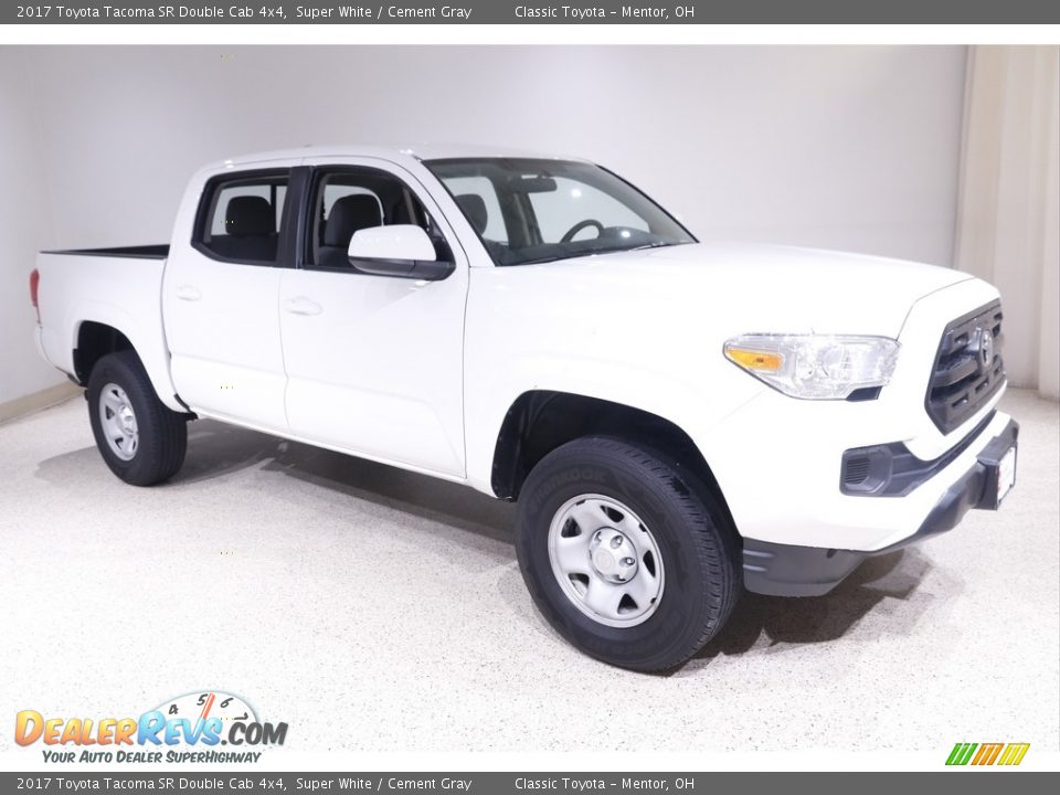 2017 Toyota Tacoma SR Double Cab 4x4 Super White / Cement Gray Photo #1