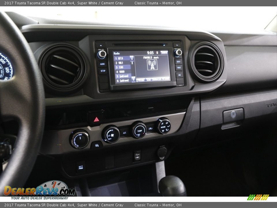 2017 Toyota Tacoma SR Double Cab 4x4 Super White / Cement Gray Photo #9