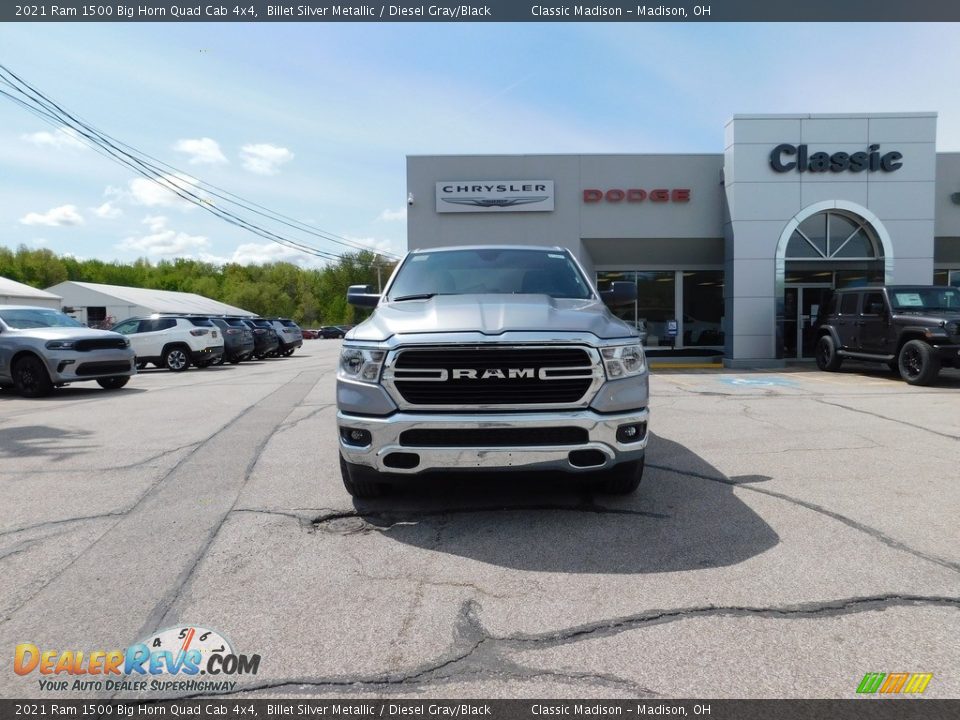 2021 Ram 1500 Big Horn Quad Cab 4x4 Billet Silver Metallic / Diesel Gray/Black Photo #2