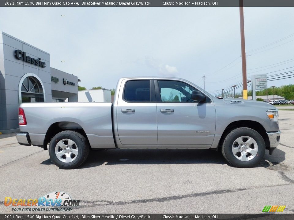 2021 Ram 1500 Big Horn Quad Cab 4x4 Billet Silver Metallic / Diesel Gray/Black Photo #3