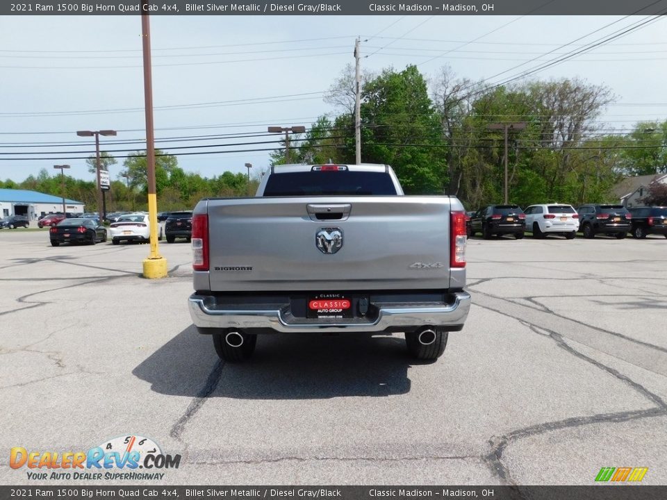 2021 Ram 1500 Big Horn Quad Cab 4x4 Billet Silver Metallic / Diesel Gray/Black Photo #4