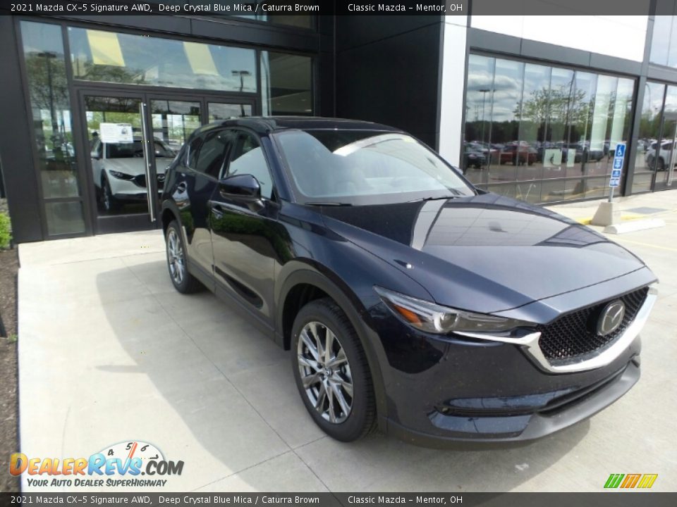 2021 Mazda CX-5 Signature AWD Deep Crystal Blue Mica / Caturra Brown Photo #1