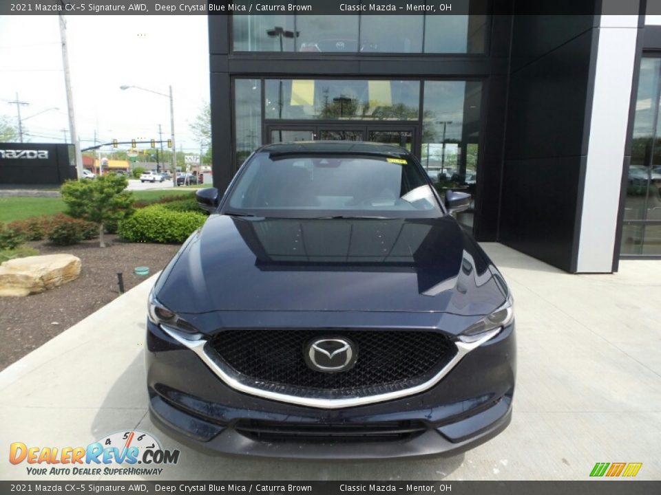 2021 Mazda CX-5 Signature AWD Deep Crystal Blue Mica / Caturra Brown Photo #2