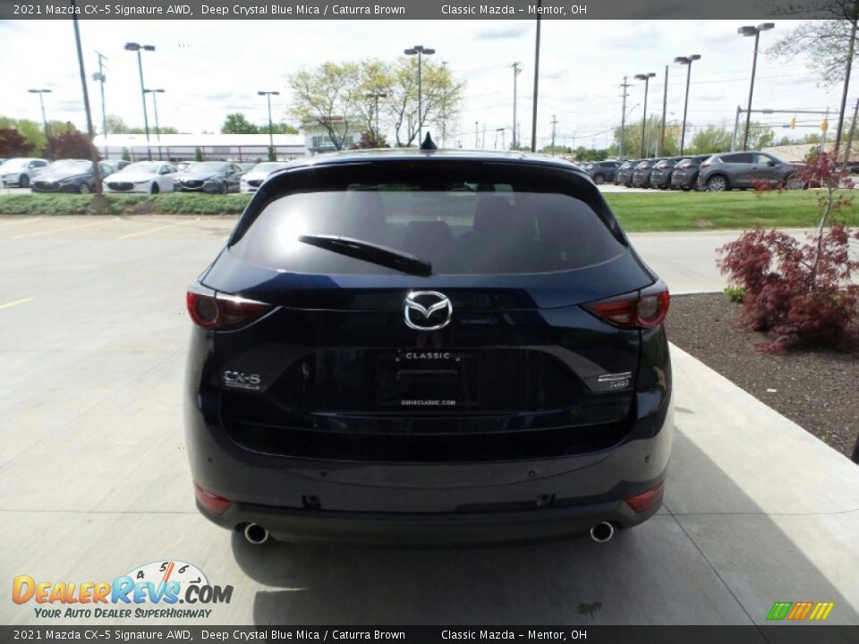 2021 Mazda CX-5 Signature AWD Deep Crystal Blue Mica / Caturra Brown Photo #5