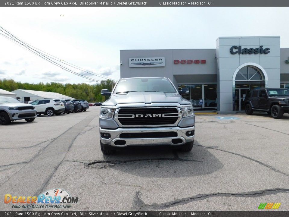 2021 Ram 1500 Big Horn Crew Cab 4x4 Billet Silver Metallic / Diesel Gray/Black Photo #2