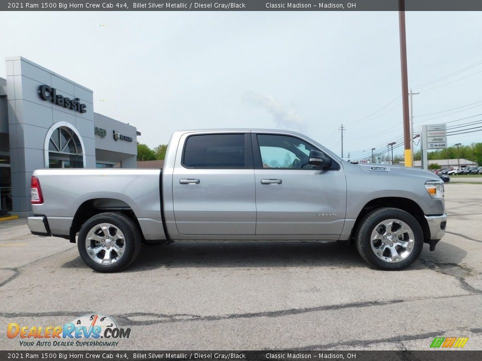 2021 Ram 1500 Big Horn Crew Cab 4x4 Billet Silver Metallic / Diesel Gray/Black Photo #3