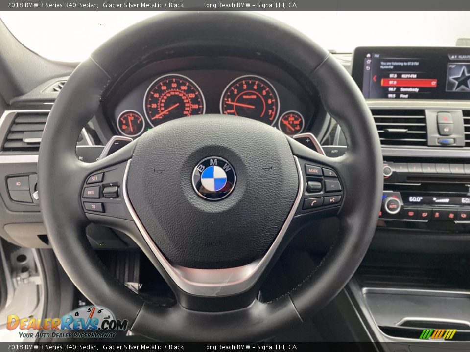 2018 BMW 3 Series 340i Sedan Glacier Silver Metallic / Black Photo #18