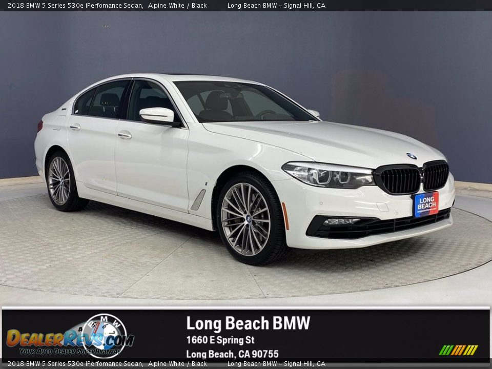 2018 BMW 5 Series 530e iPerfomance Sedan Alpine White / Black Photo #1