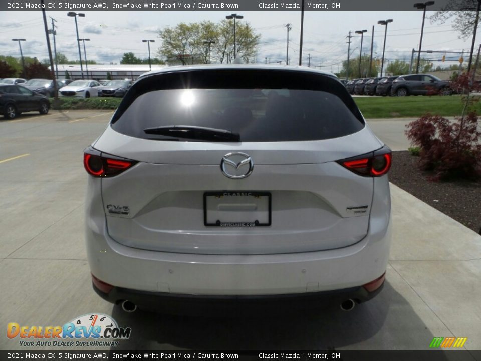 2021 Mazda CX-5 Signature AWD Snowflake White Pearl Mica / Caturra Brown Photo #5