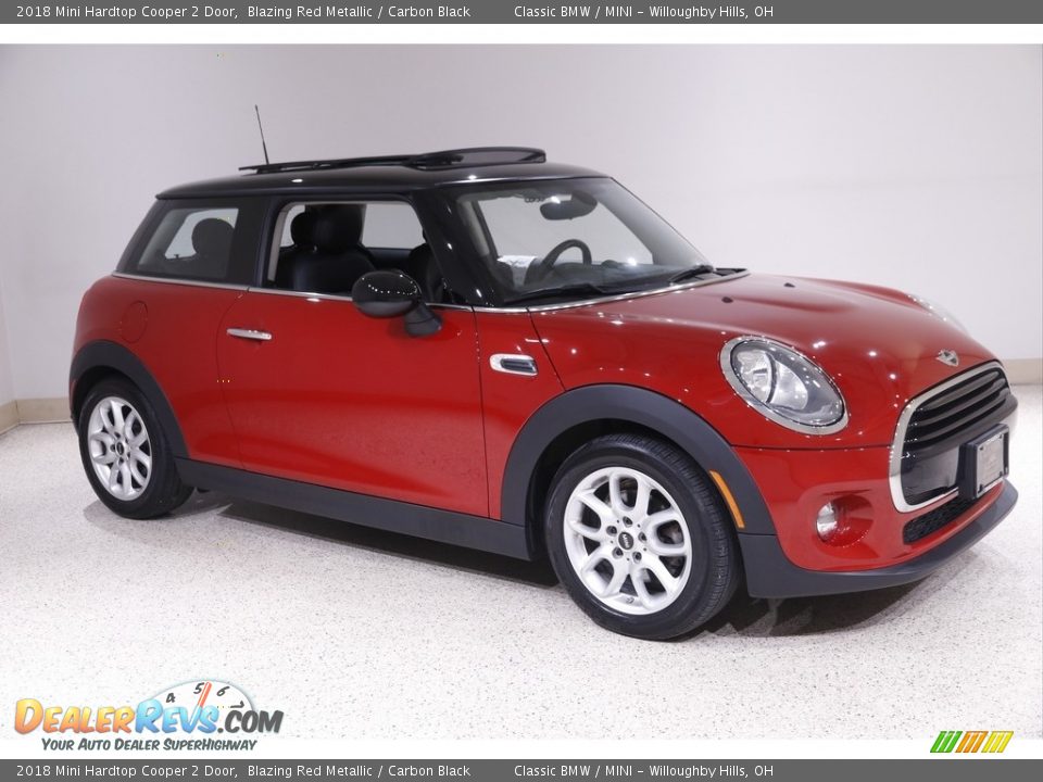 2018 Mini Hardtop Cooper 2 Door Blazing Red Metallic / Carbon Black Photo #1