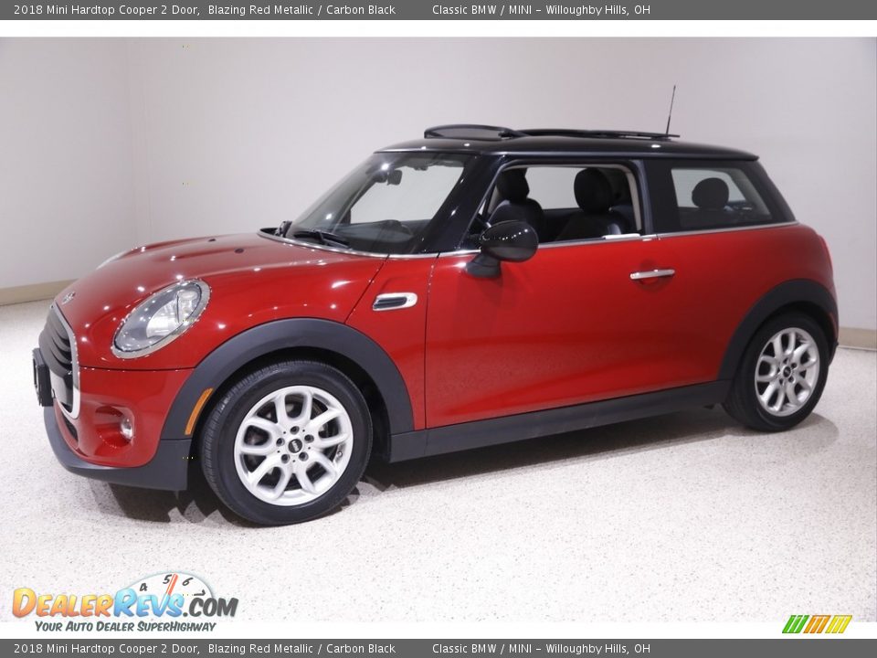 2018 Mini Hardtop Cooper 2 Door Blazing Red Metallic / Carbon Black Photo #3