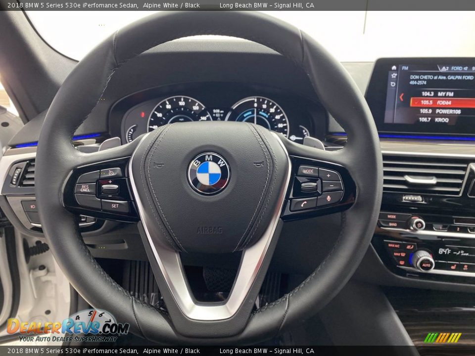 2018 BMW 5 Series 530e iPerfomance Sedan Alpine White / Black Photo #18