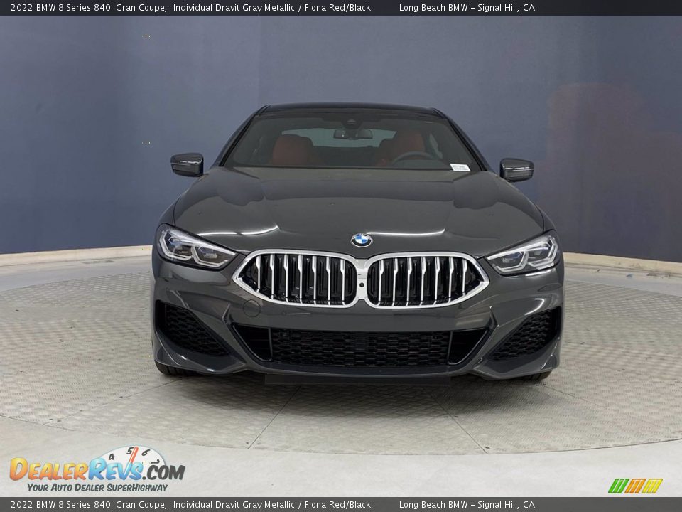 2022 BMW 8 Series 840i Gran Coupe Individual Dravit Gray Metallic / Fiona Red/Black Photo #2