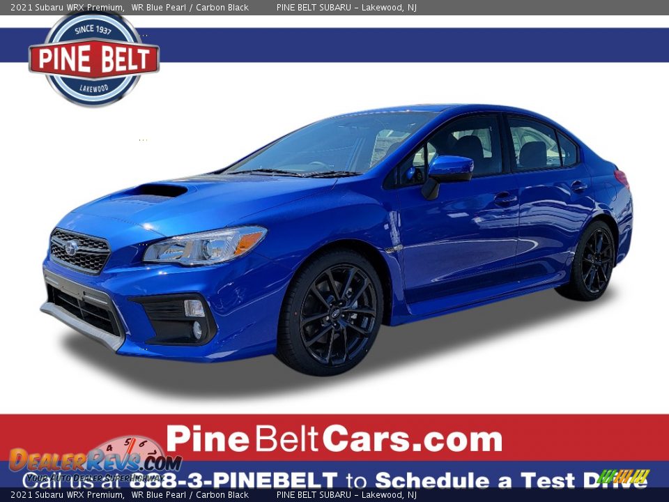 2021 Subaru WRX Premium WR Blue Pearl / Carbon Black Photo #1