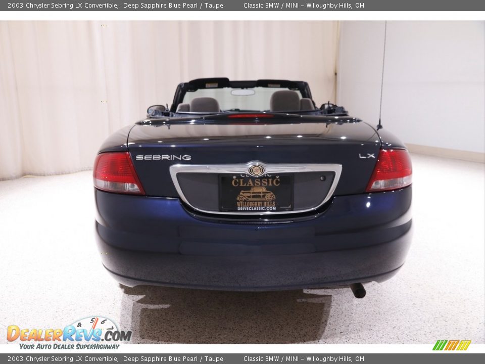 2003 Chrysler Sebring LX Convertible Deep Sapphire Blue Pearl / Taupe Photo #16