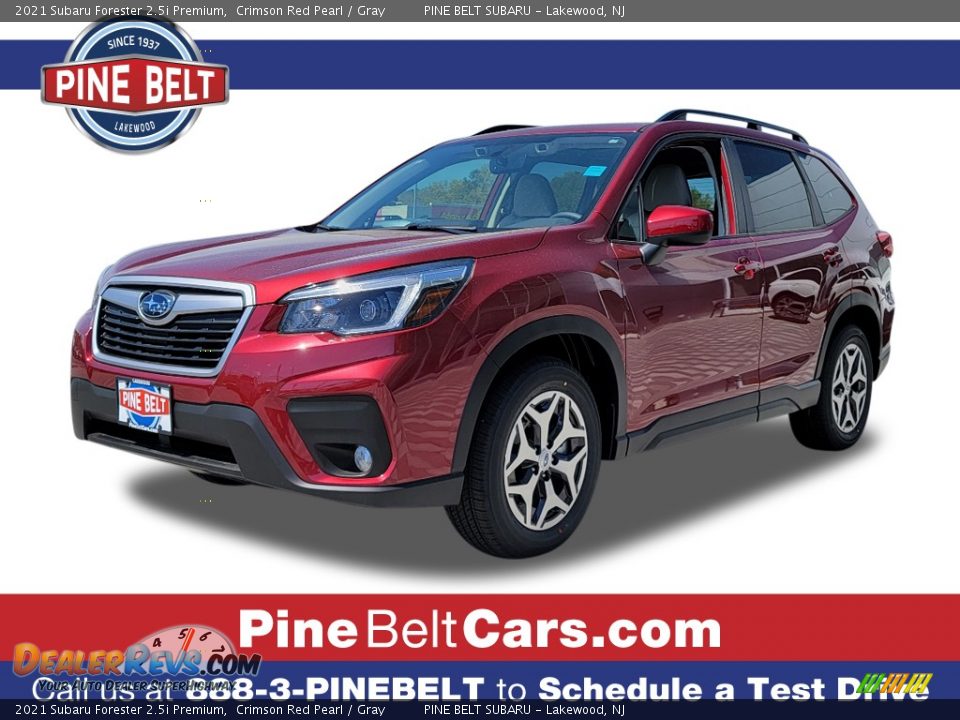 2021 Subaru Forester 2.5i Premium Crimson Red Pearl / Gray Photo #1