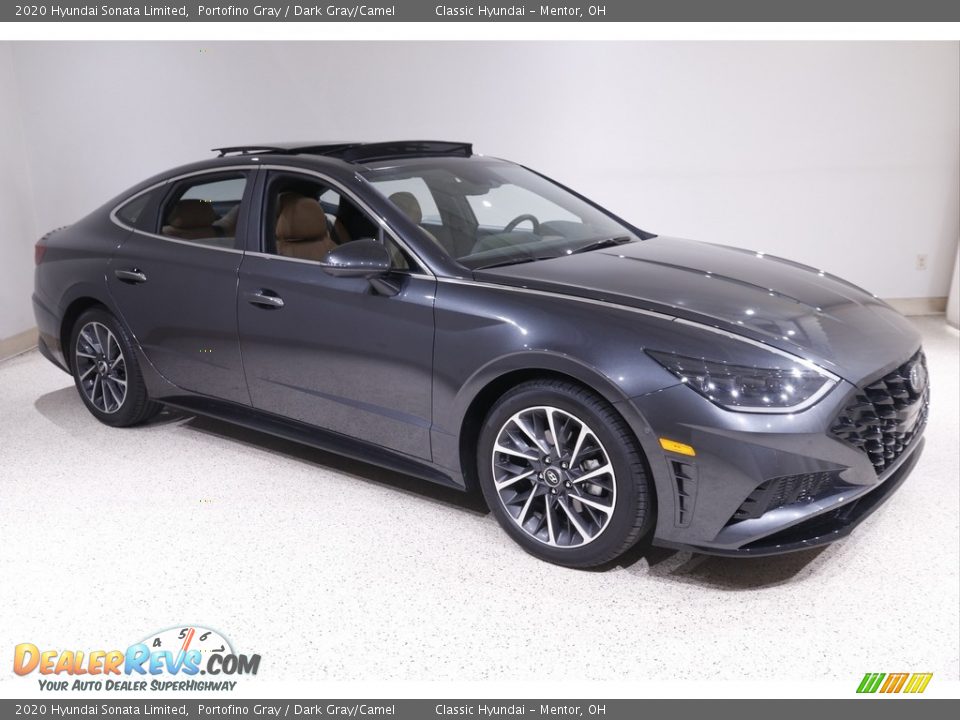 2020 Hyundai Sonata Limited Portofino Gray / Dark Gray/Camel Photo #1