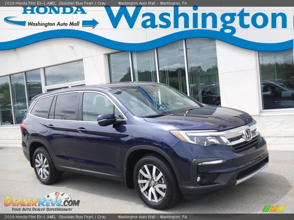 2019 Honda Pilot EX-L AWD Obsidian Blue Pearl / Gray Photo #1