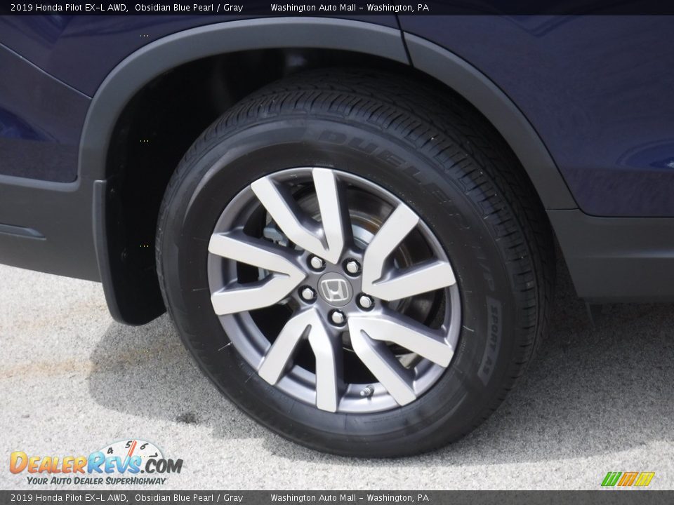 2019 Honda Pilot EX-L AWD Obsidian Blue Pearl / Gray Photo #3