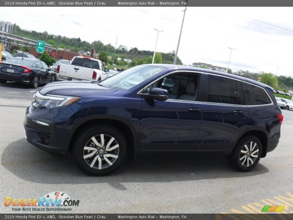 2019 Honda Pilot EX-L AWD Obsidian Blue Pearl / Gray Photo #7