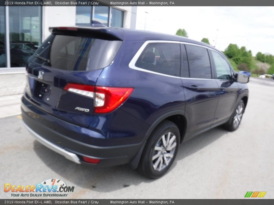 2019 Honda Pilot EX-L AWD Obsidian Blue Pearl / Gray Photo #10