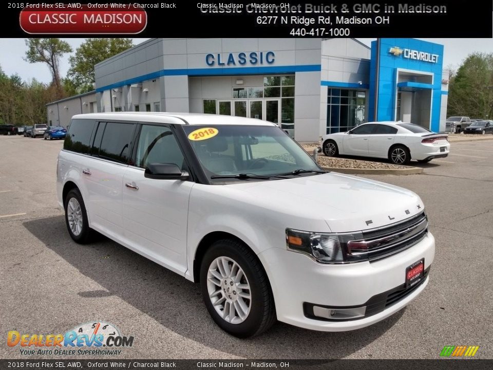 2018 Ford Flex SEL AWD Oxford White / Charcoal Black Photo #1